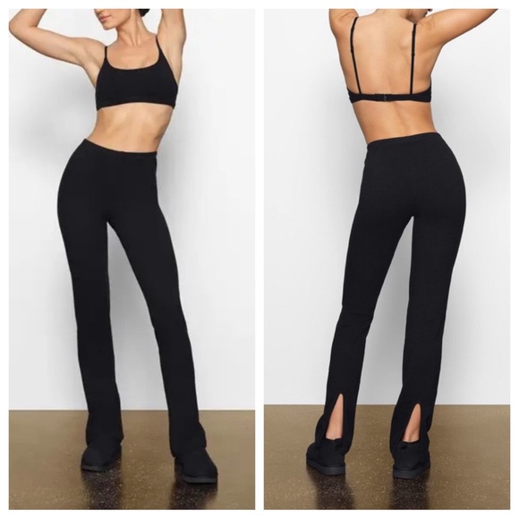 skims outdoor split hem onyx leggings pants - Picture 1 of 6